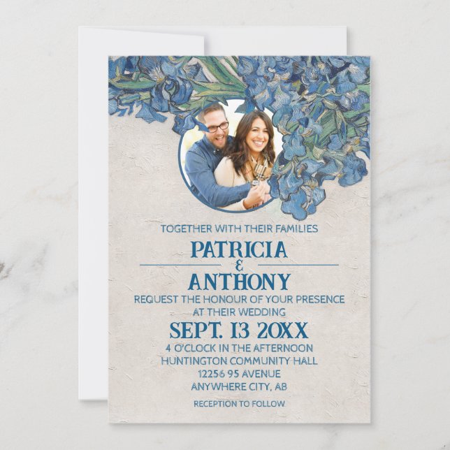 Van Gogh Irises Wedding Invitation Invitation (Front)