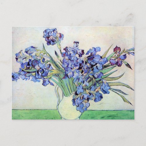 Van Gogh Irises with Vase Vintage Save the Date Announcement Postcard