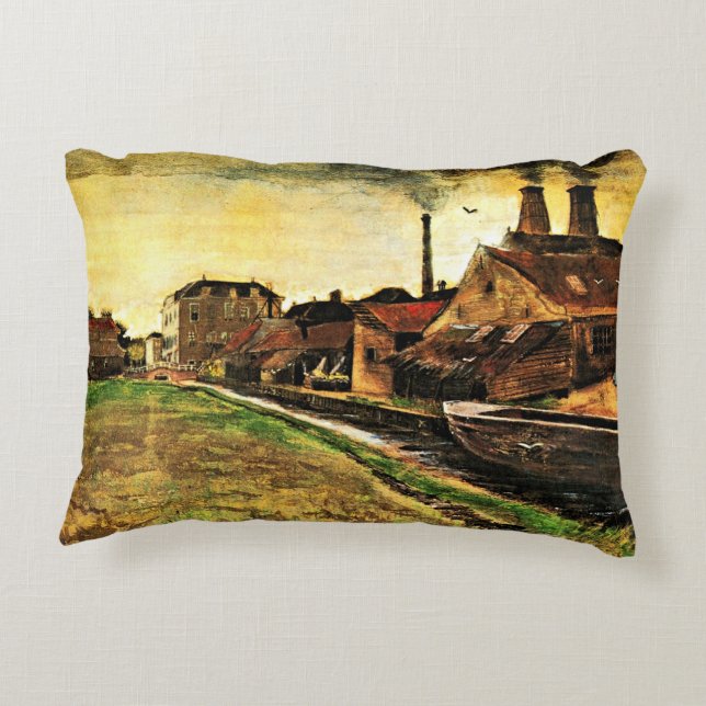 Van Gogh - Iron Mill in the Hague, Accent Pillow (Back)