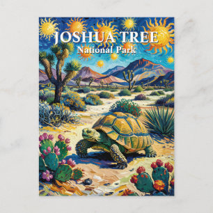 Van Gogh Joshua Tree Wildlife Tortoise Colorful Postcard