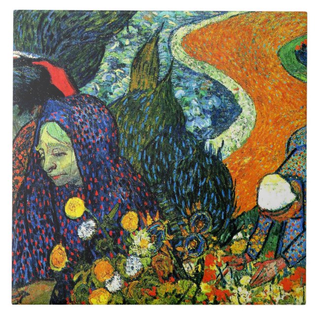 Van Gogh - Ladies of Arles, Ceramic Tile (Front)