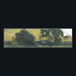 Van Gogh Landscape at Twilight Bumper Sticker<br><div class="desc">Van Gogh Landscape at Twilight Masterpiece - Vincent Van Gogh painted Landscape at Twilight in 1890, a beautiful landscape in his traditional style. Vincent Van Gogh painted incredible post-Impressionist paintings. Van Gogh's paintings were known for being coarse and rugged. The color was bold and his paint stroke was strong. Van...</div>
