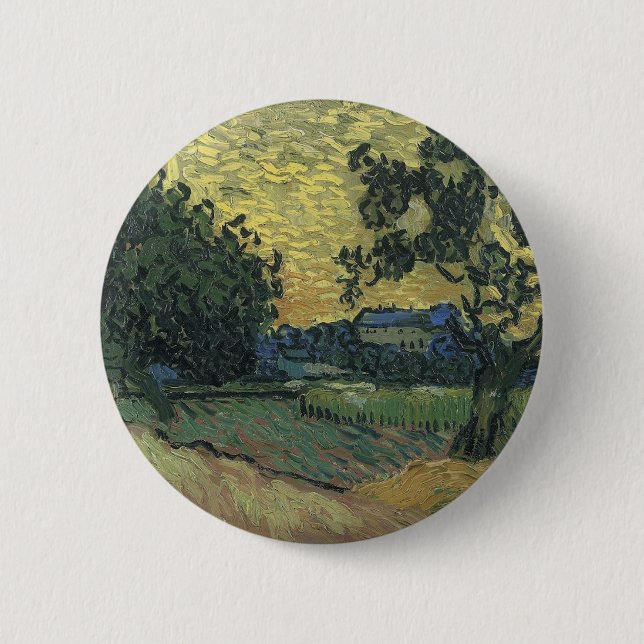 Van Gogh Landscape at Twilight Button (Front)