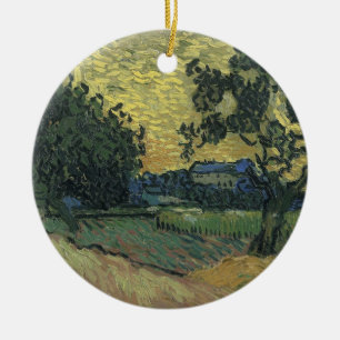 Van Gogh Landscape at Twilight Ceramic Ornament