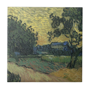 Van Gogh Landscape at Twilight Ceramic Tile