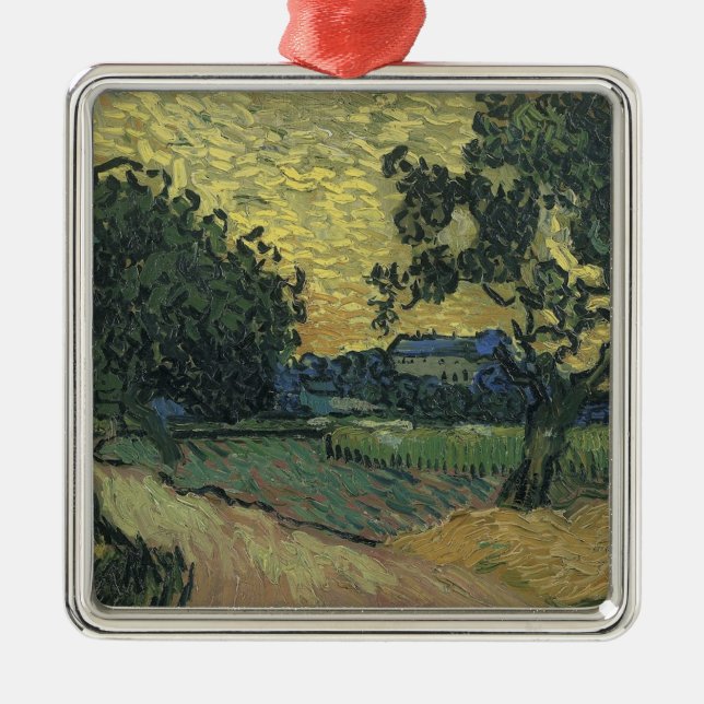 Van Gogh Landscape at Twilight Metal Ornament (Front)