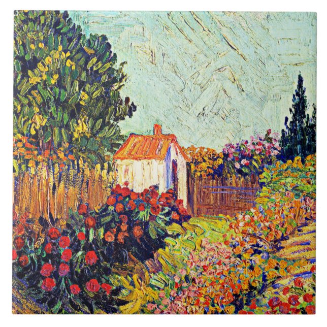 Van Gogh - Landscape, famous painting Ceramic Tile (Front)