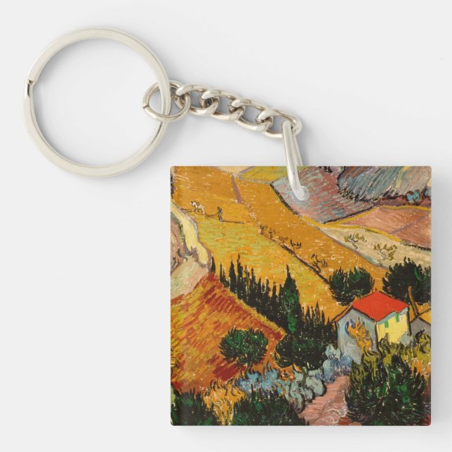 Van Gogh - Landscape House Ploughman Keychain (Front)