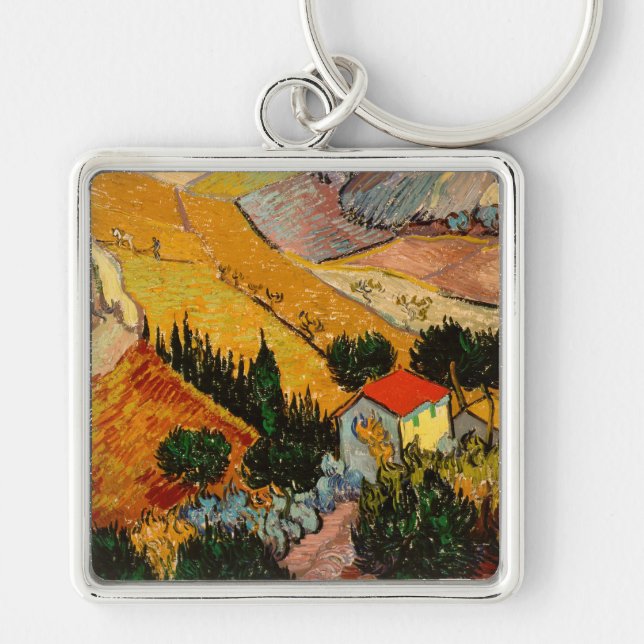 Van Gogh - Landscape House Ploughman Keychain (Front)