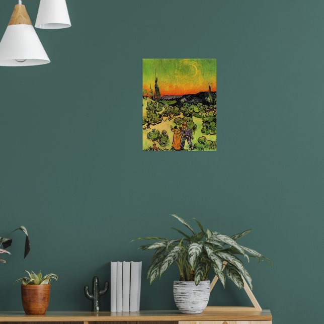 Van Gogh - Landscape with Couple Walking Poster (Living Room 1)