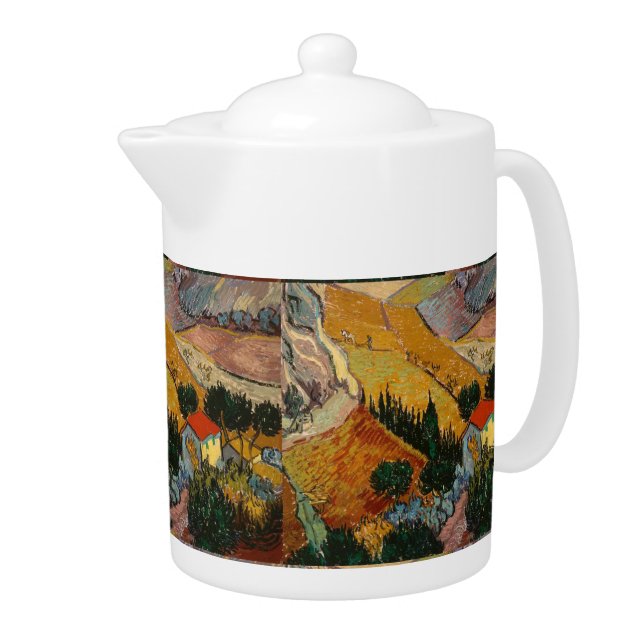 Van Gogh Landscape with House and Ploughman Teapot (Right)