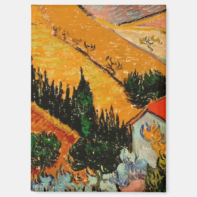 Van Gogh - Landscape with Houses and Ploughman Magnet (Front)