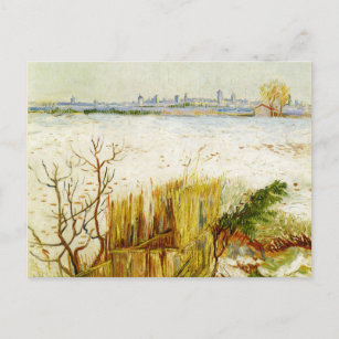 Van Gogh - Landscape with Snow Postcard