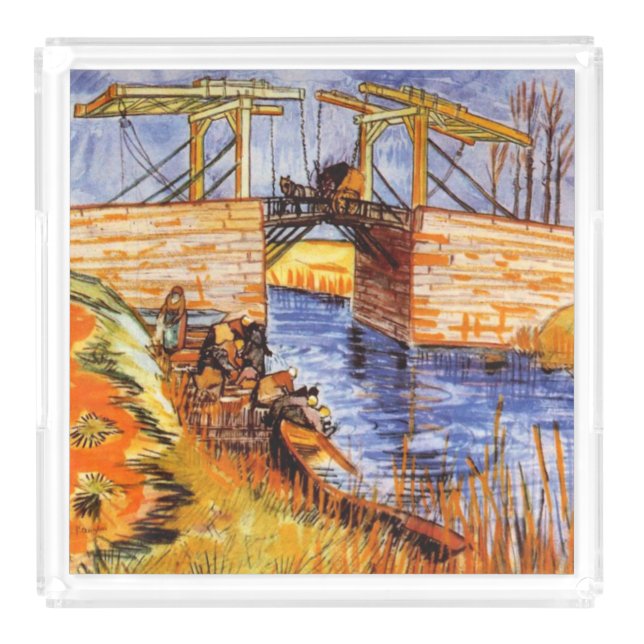 Van Gogh Langlois Bridge at Arles Acrylic Tray (Front)