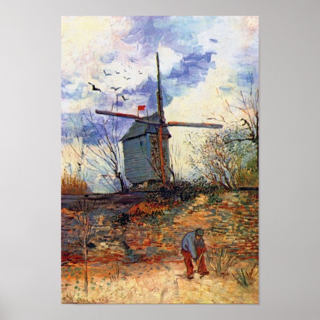 Van Gogh - Le Moulin De La Galette Windmill Poster (Front)
