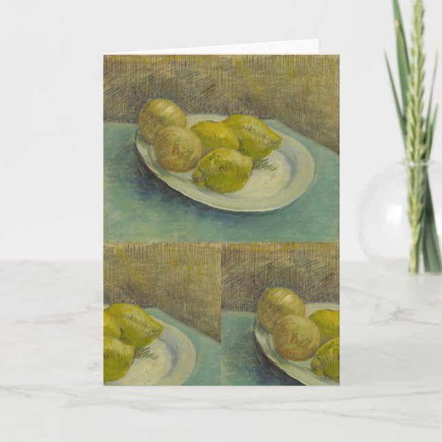 Van Gogh Lemons Plate Yellow Kitchen Art Card (Front)