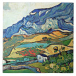 Van Gogh - Les Alpilles Mountain Landscape, Ceramic Tile<br><div class="desc">Vincent van Gogh's famous painting,  Les Alpilles Mountain Landscape</div>