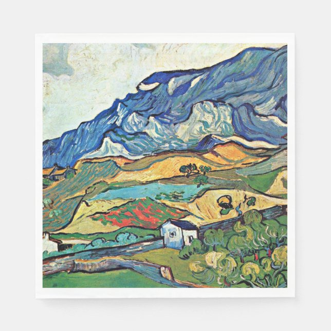 Van Gogh - Les Alpilles Mountain Landscape, Napkins (Front)