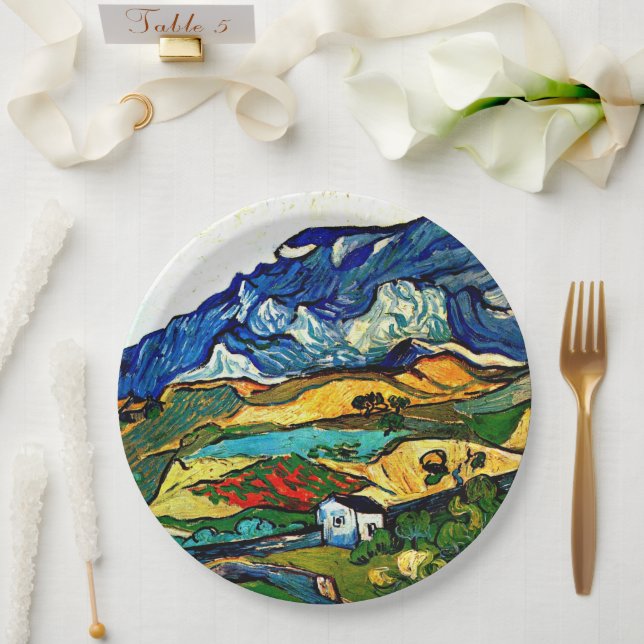 Van Gogh - Les Alpilles  Paper Plates (Wedding)