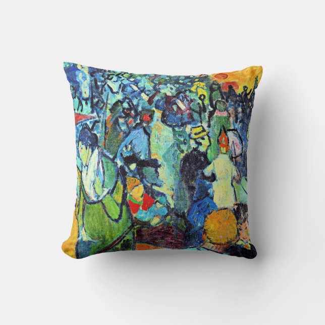 Van Gogh - Les Arenes, famous painting Throw Pillow (Front)