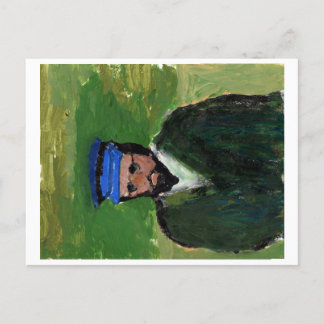 Van Gogh-like portrait postcard