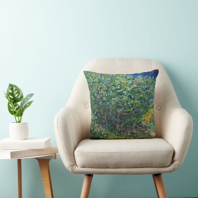 Van Gogh - Lilac Bush Throw Pillow (Chair)