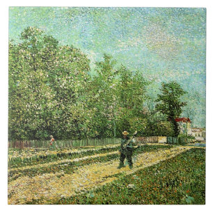 Van Gogh - Man with Spade... Ceramic Tile