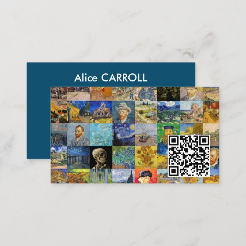 Van Gogh _ Masterpieces Mosaic Patchwork _ QR Code Business Card