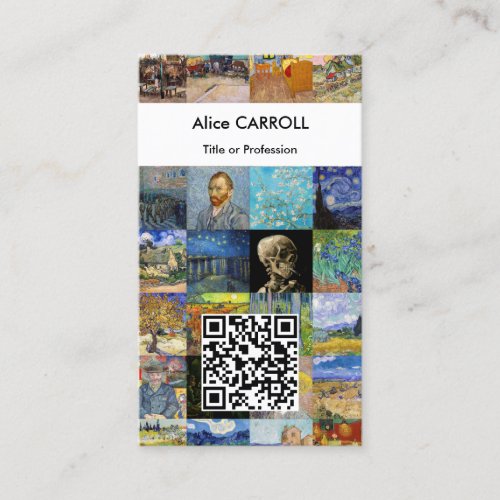 Van Gogh _ Masterpieces Mosaic Patchwork _ QR Code Business Card