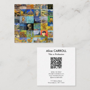 Van Gogh - Masterpieces Mosaic Patchwork - QR Code Square Business Card