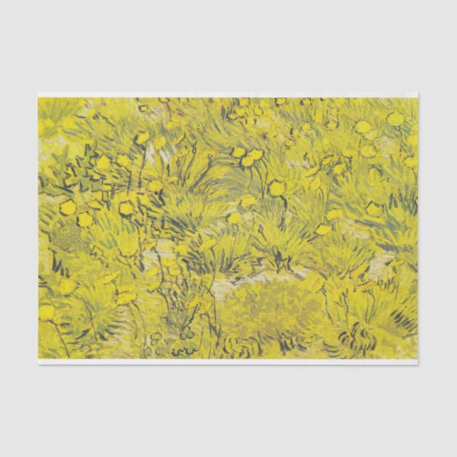 Van Gogh Meadow - Bright Yellow Wildflowers Tissue Paper (Front)