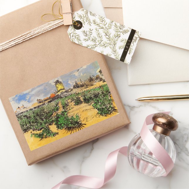 Van Gogh Mill of Alphonse Daudet at Fontevielle Rectangular Sticker (Gifting)