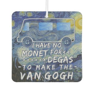 Van Gogh Monet Degas Funny Artist Pun Starry Night Car Air Freshener