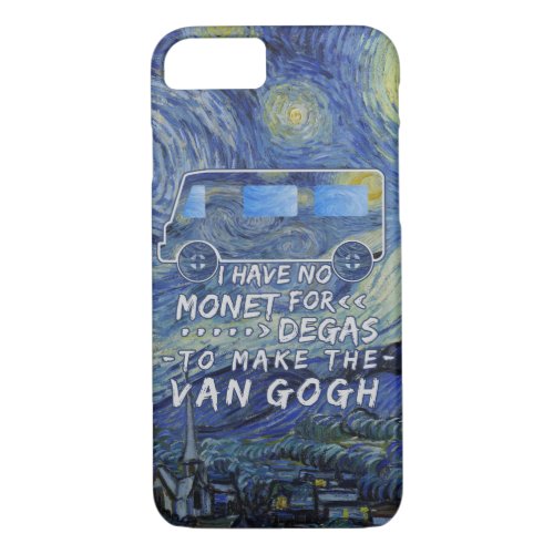 Van Gogh Monet Degas Funny Artist Pun Starry Night iPhone 87 Case