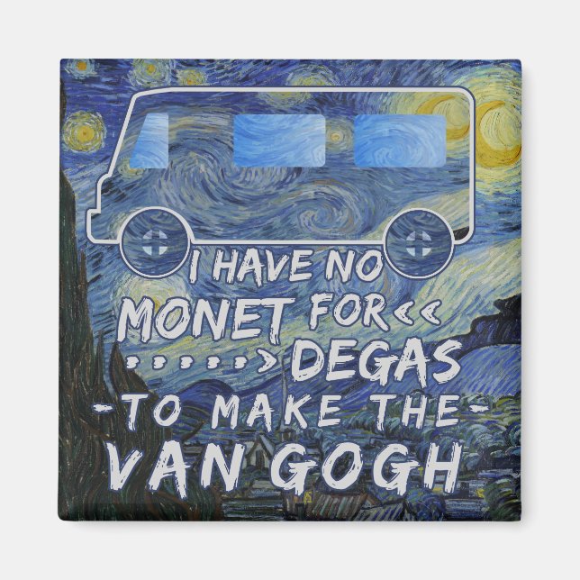 Van Gogh Monet Degas Funny Artist Pun Starry Night Magnet (Front)