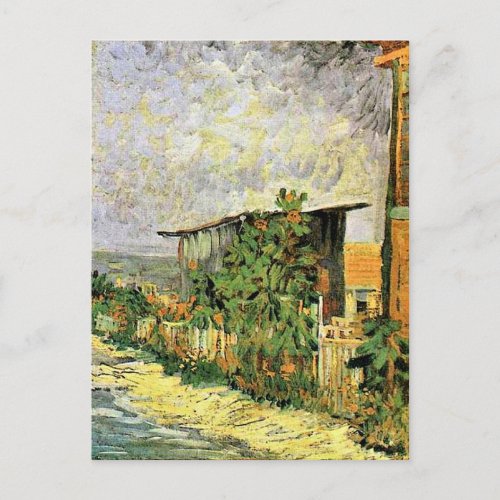 Van Gogh _ Montmarte Path with Sunflowers Postcard
