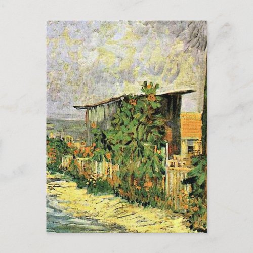 Van Gogh _ Montmarte Path with Sunflowers Postcard