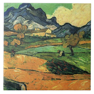 Van Gogh - Mount Gaussier, famous painting, Ceramic Tile