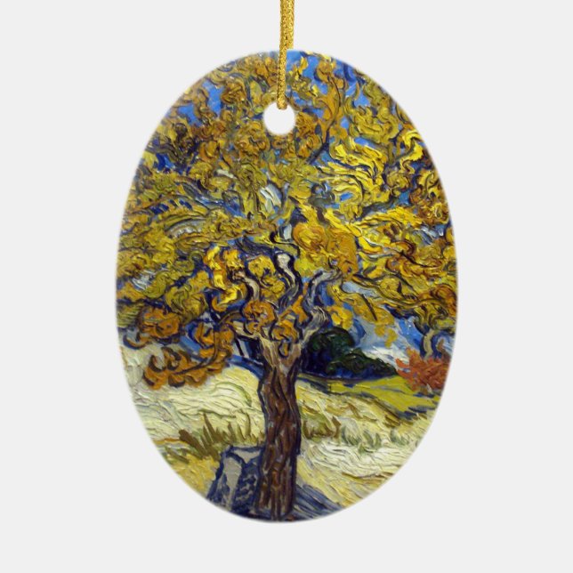 Van Gogh Mulberry Tree Masterpiece Art Ceramic Ornament (Front)
