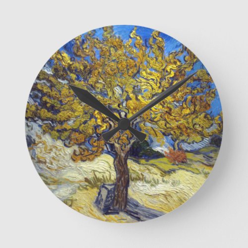 Van Gogh Mulberry Tree Masterpiece Art Round Clock