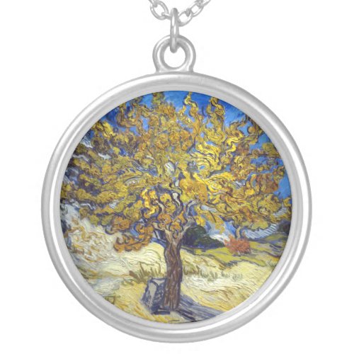 Van Gogh Mulberry Tree Masterpiece Art Silver Plated Necklace