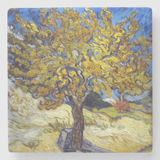 Van Gogh Mulberry Tree Masterpiece Art Stone Coaster | Zazzle