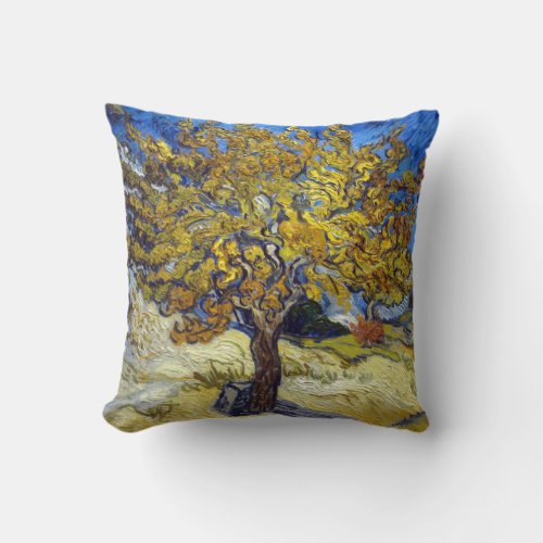 Van Gogh Mulberry Tree Masterpiece Art Throw Pillow
