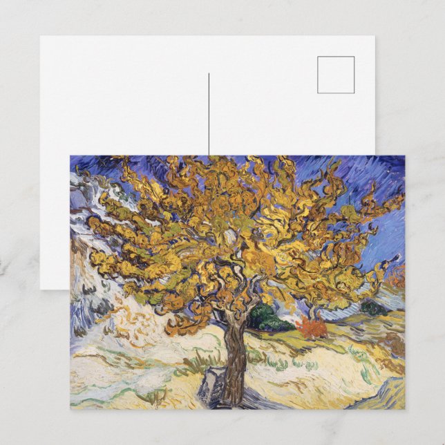 Van Gogh Mulberry Tree Yellow Swirl Art Postcard (Front/Back)