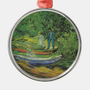 Van Gogh Nature Boat Lake Destiny Metal Ornament