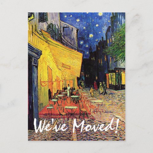 Van Gogh Night Cafe Change of Address Announcement Postcard