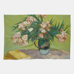 Van Gogh Oleanders Pink Floral Still Life Art Kitchen Towel