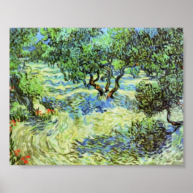 Van Gogh - Olive Grove - Bright Blue Sky Poster (Front)
