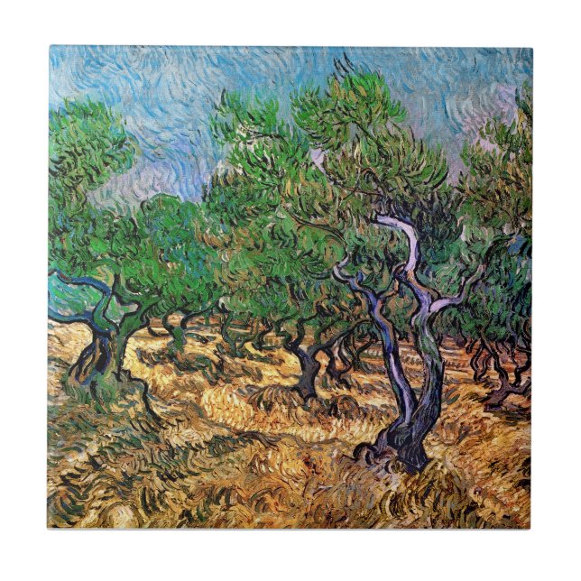 Van Gogh - Olive Grove Ceramic Tile (Front)