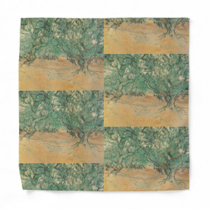 Van Gogh Olive Grove - Sage Green Nature Art Bandana